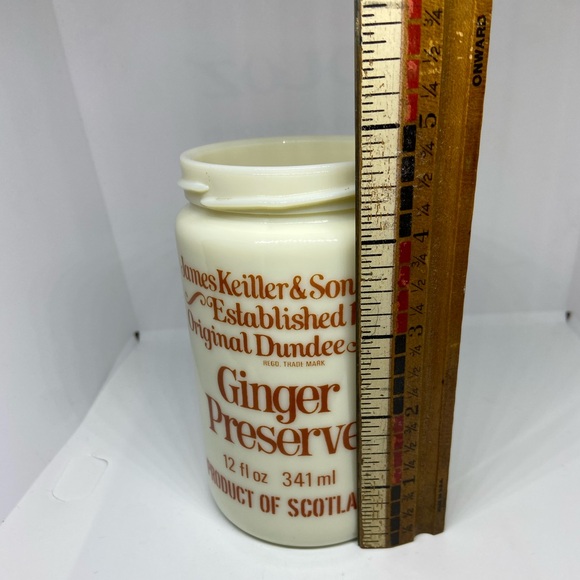 Vintage James Keiller & Son Ltd. Ginger Preserve Jar Crock Dundee Milk Glass - Picture 7 of 9